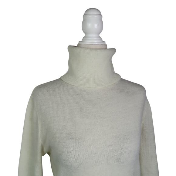 Vintage Pandora Cream Wool Knit Turtleneck Sweater S - Picture 2 of 5